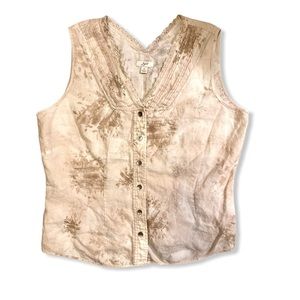 J. Jill Sleeveless Button Up Top Small